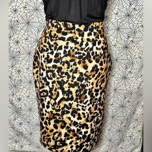 THALIA SODI STRETCHY LEOPARD PENCIL SKIRT